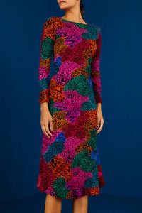 Robe midi Arc-en-ciel en jersey - Multicolore
