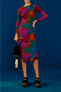 Robe midi Arc-en-ciel en jersey - Multicolore