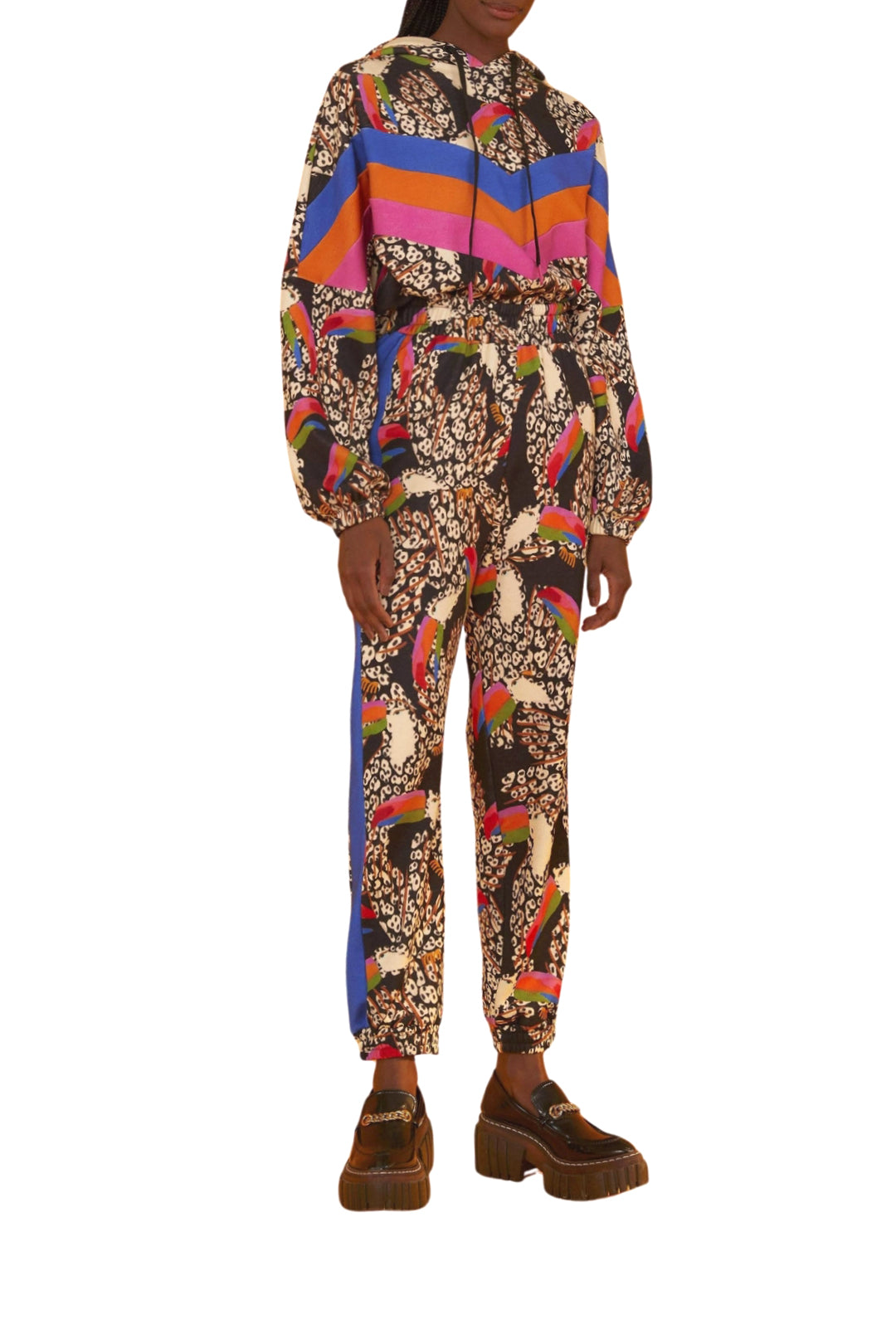 Pantalon de survêtement toucans Léopard en coton - Multicolore