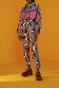 Pantalon de survêtement toucans Léopard en coton - Multicolore