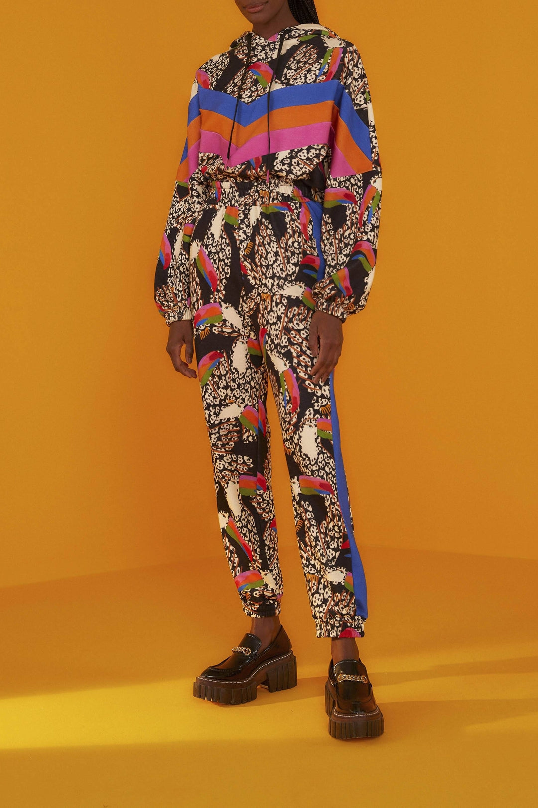 Pantalon de survêtement toucans Léopard en coton - Multicolore