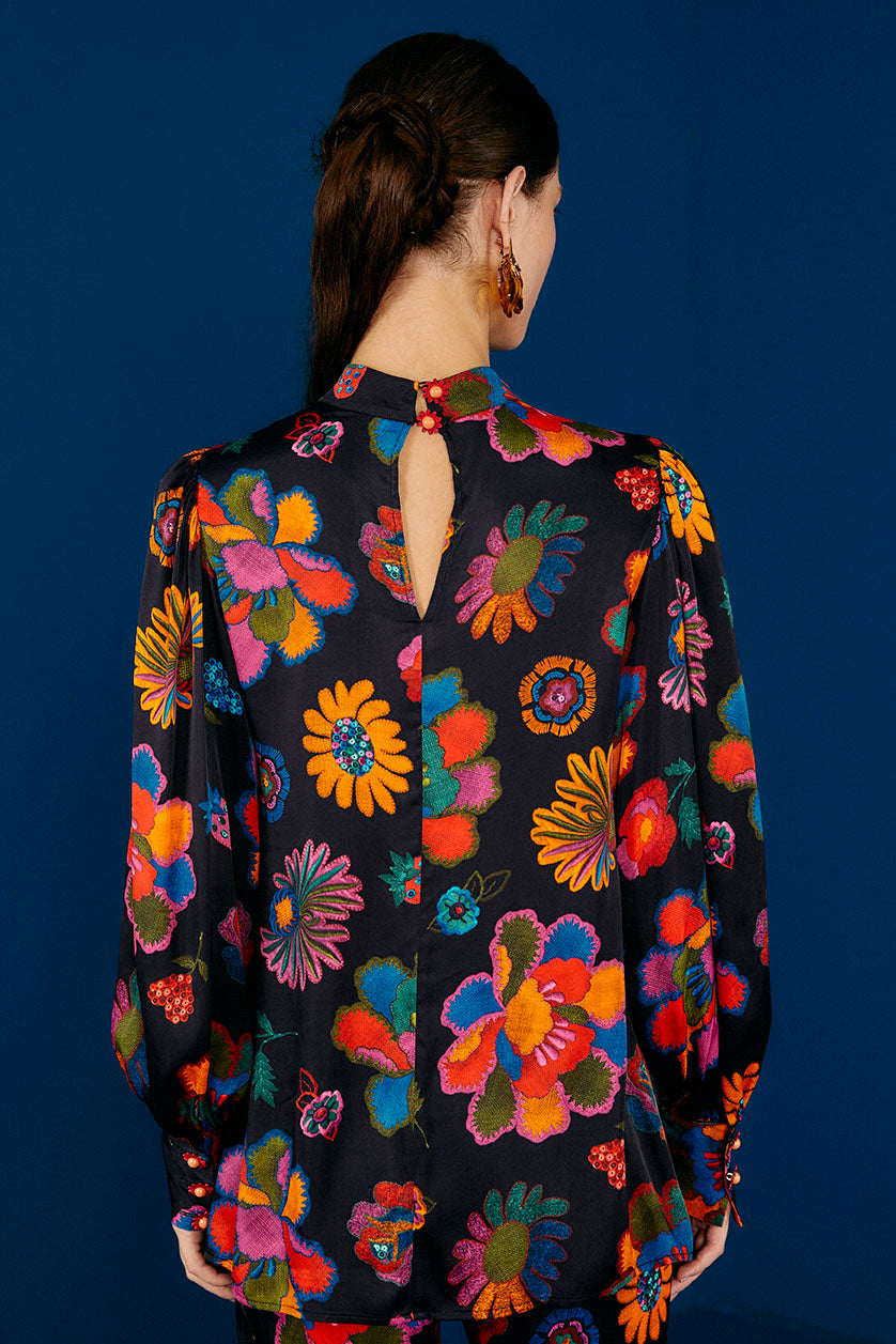 Blouse Jardin de lys - Multicolore