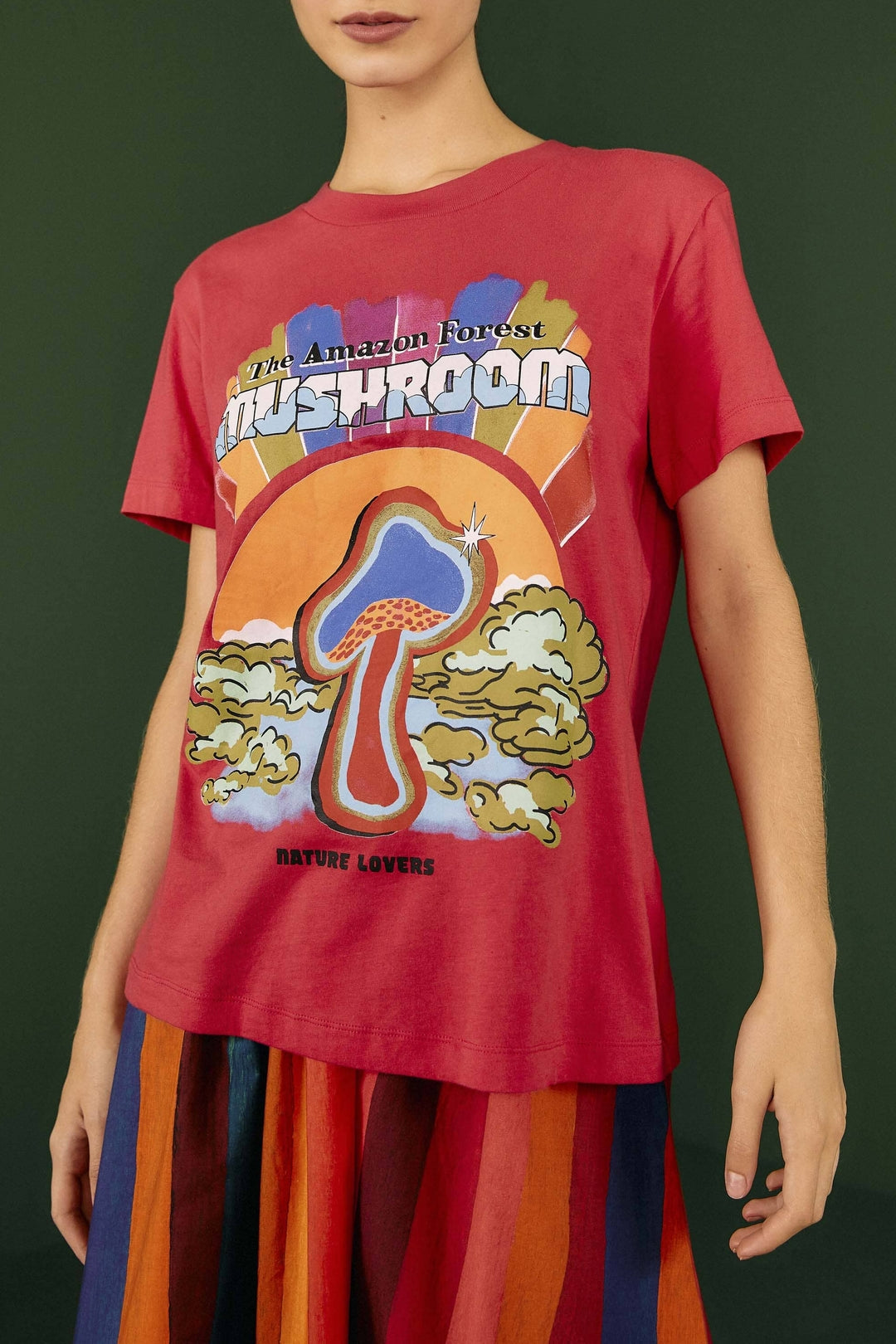 T-shirt Mushroom Amazon en coton - Multicolore