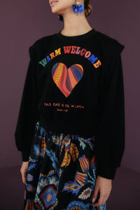Sweat Warm Welcome en coton - Noir