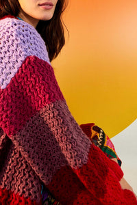 Cardigan à rayures tourbillonnantes - Multicolore
