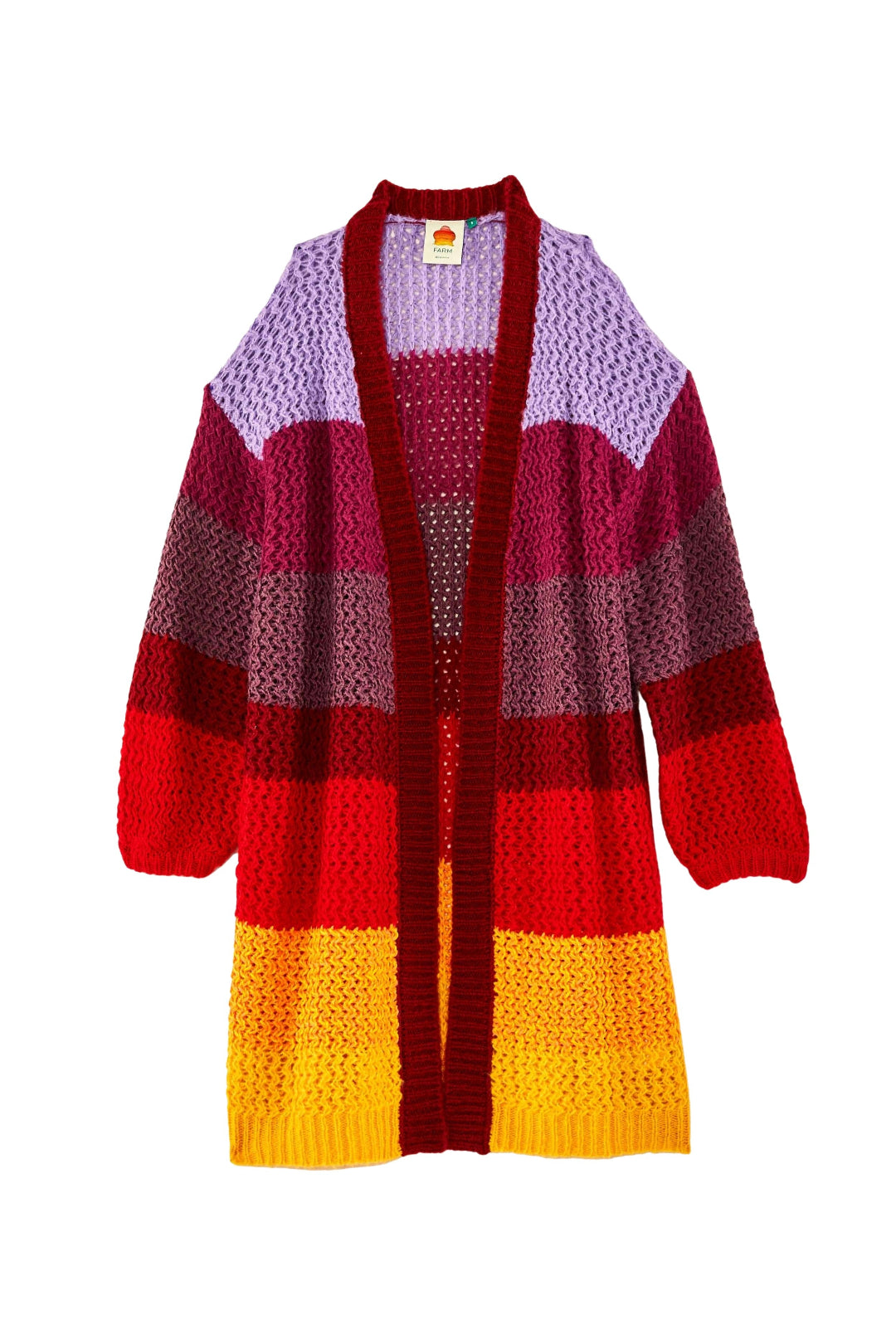 Cardigan à rayures tourbillonnantes - Multicolore