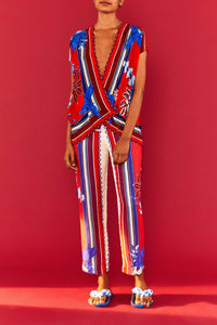 Blouse Macaw Scarf - Rouge
