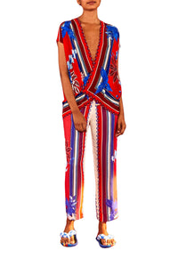 Blouse Macaw Scarf - Rouge