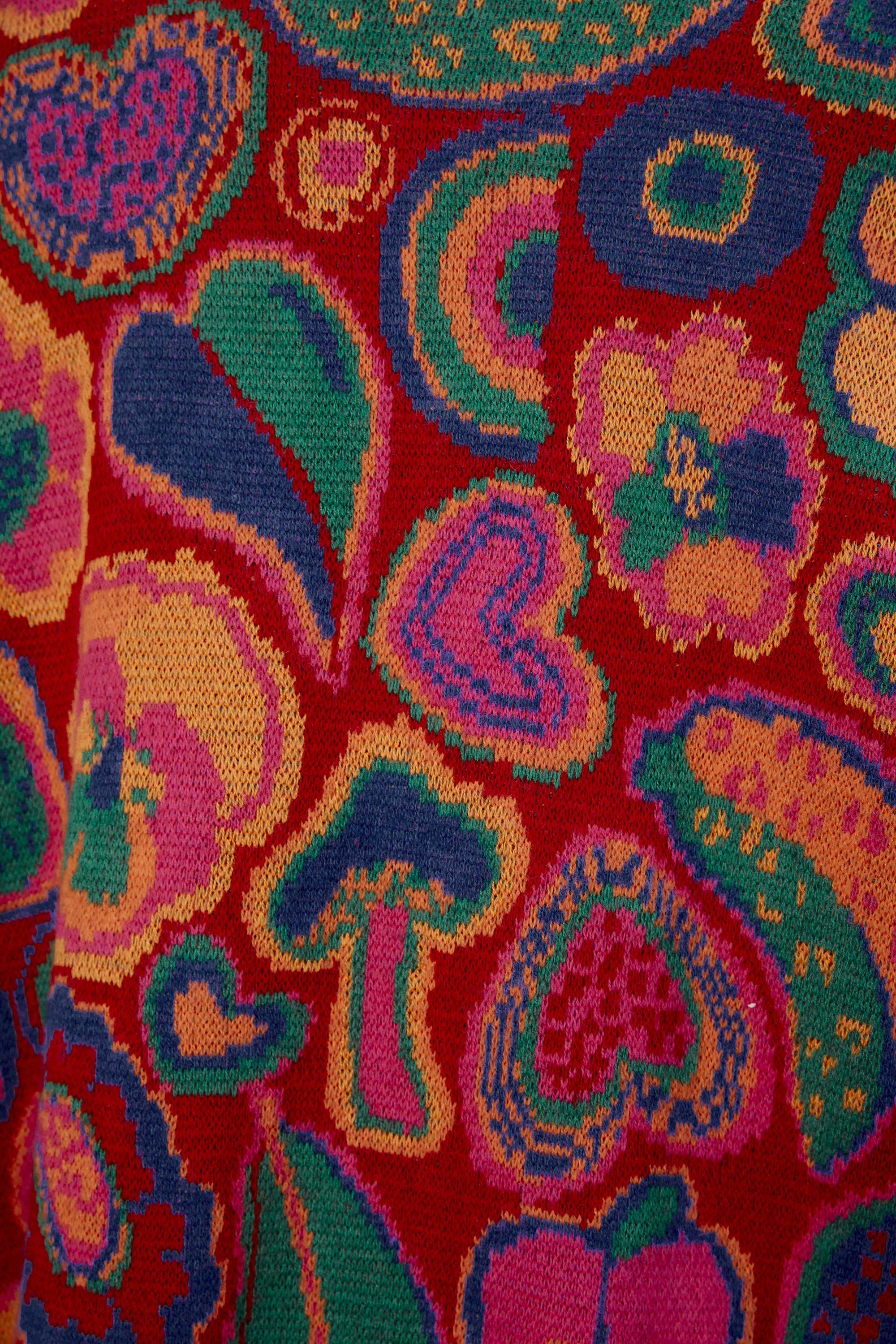 Cardigan Lisa Color Block - Rouge