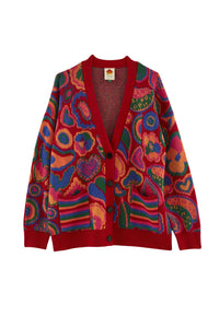 Cardigan Lisa Color Block - Rouge