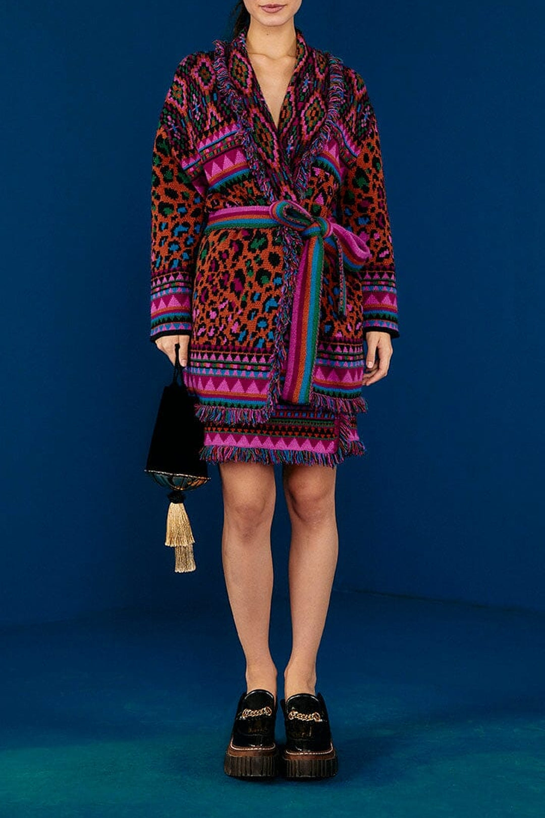 Cardigan Ainika ceinturé - Multicolor