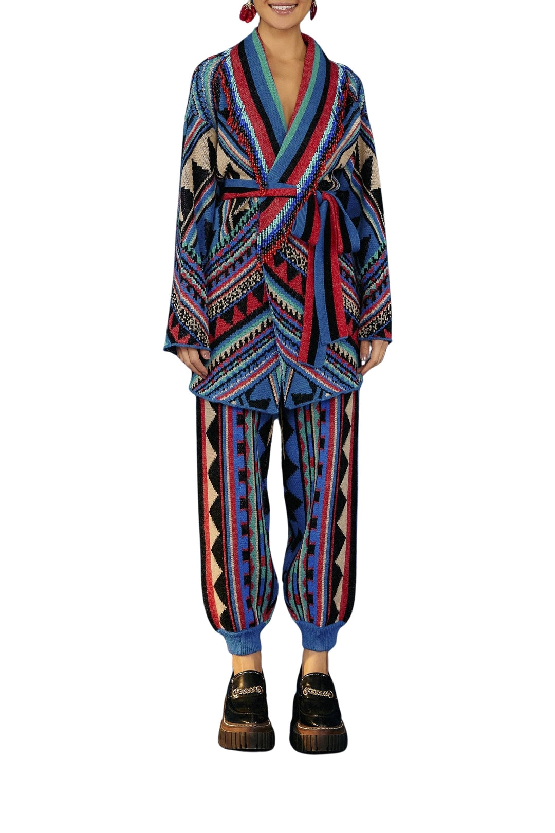 Cardigan Julie ceinturé - Multicolore