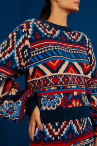 Pull Ainika Tapestry - Bleu