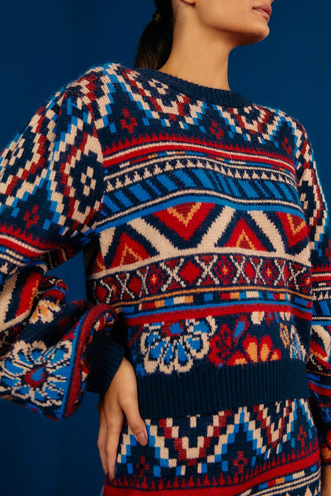 Pull Ainika Tapestry - Bleu