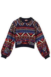 Pull Ainika Tapestry - Bleu