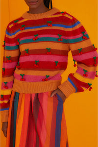 Pull Cerise en crochet - Multicolore