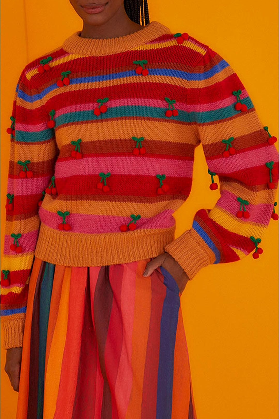 Pull Cerise en crochet - Multicolore