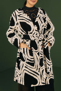Manteau en polaire en laine - Noir