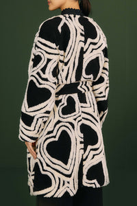 Manteau en polaire en laine - Noir