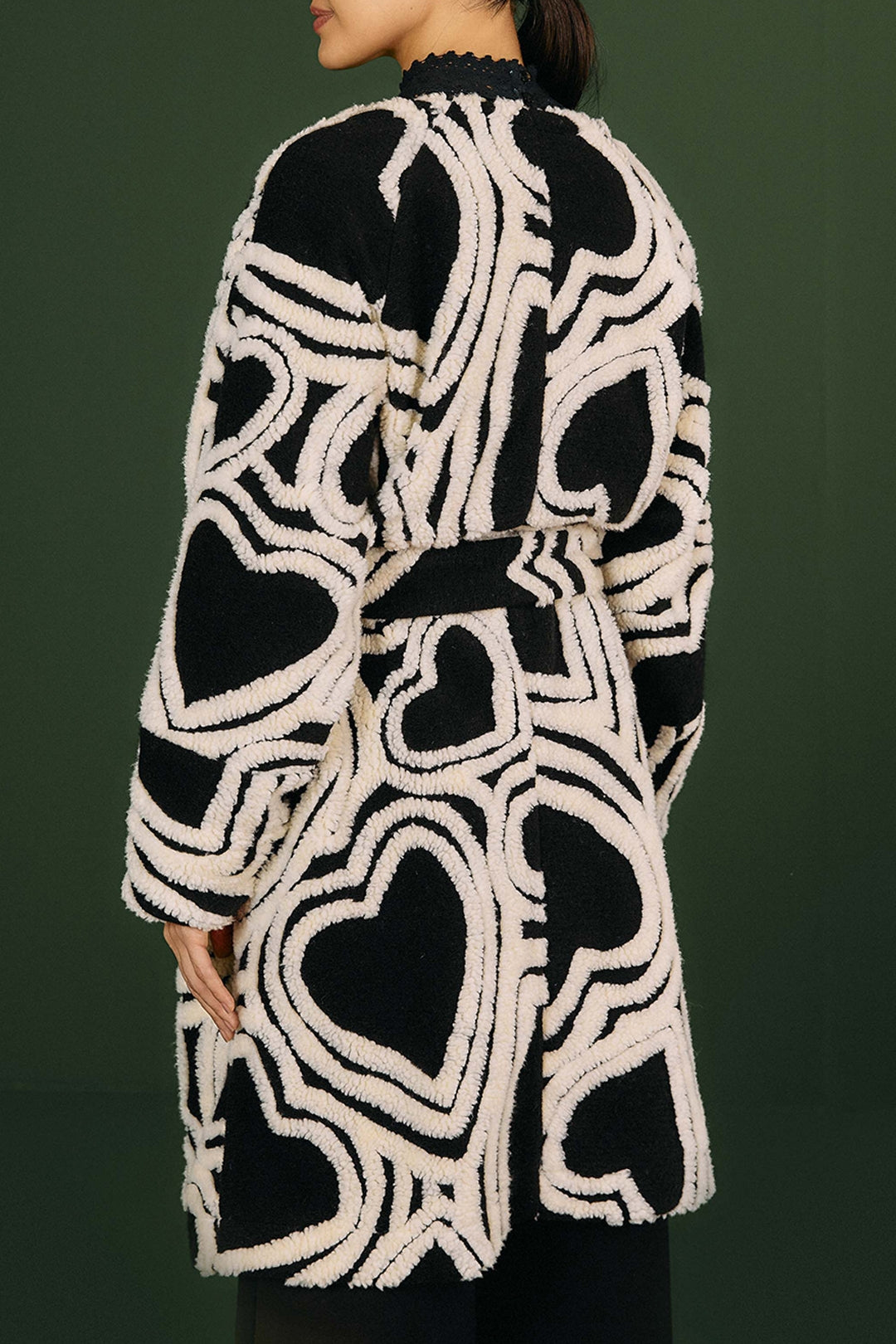 Manteau en polaire en laine - Noir