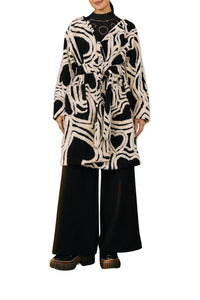 Manteau en polaire en laine - Noir