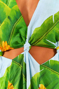 Robe longue Fresh Bananas en lin - Vert
