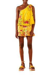Blouse asymétrique Flower Dream en coton - Multicolore