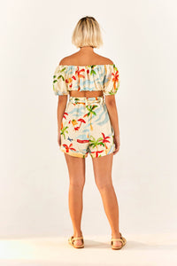 Short Copacabana en lin - Multicolore