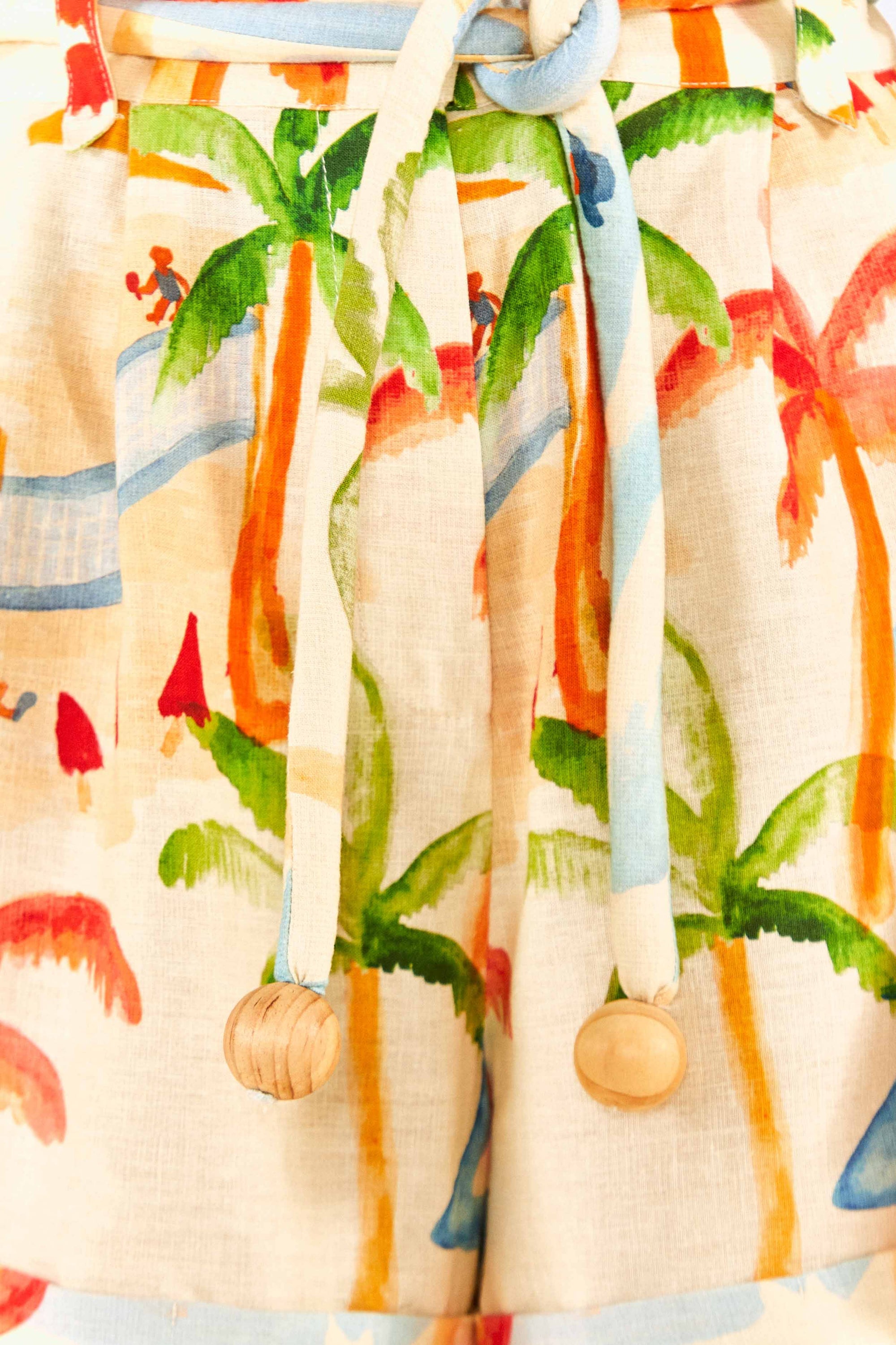 Short Copacabana en lin - Multicolore