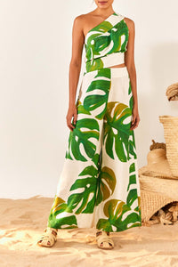 Combinaison Monstera en lin - Vert