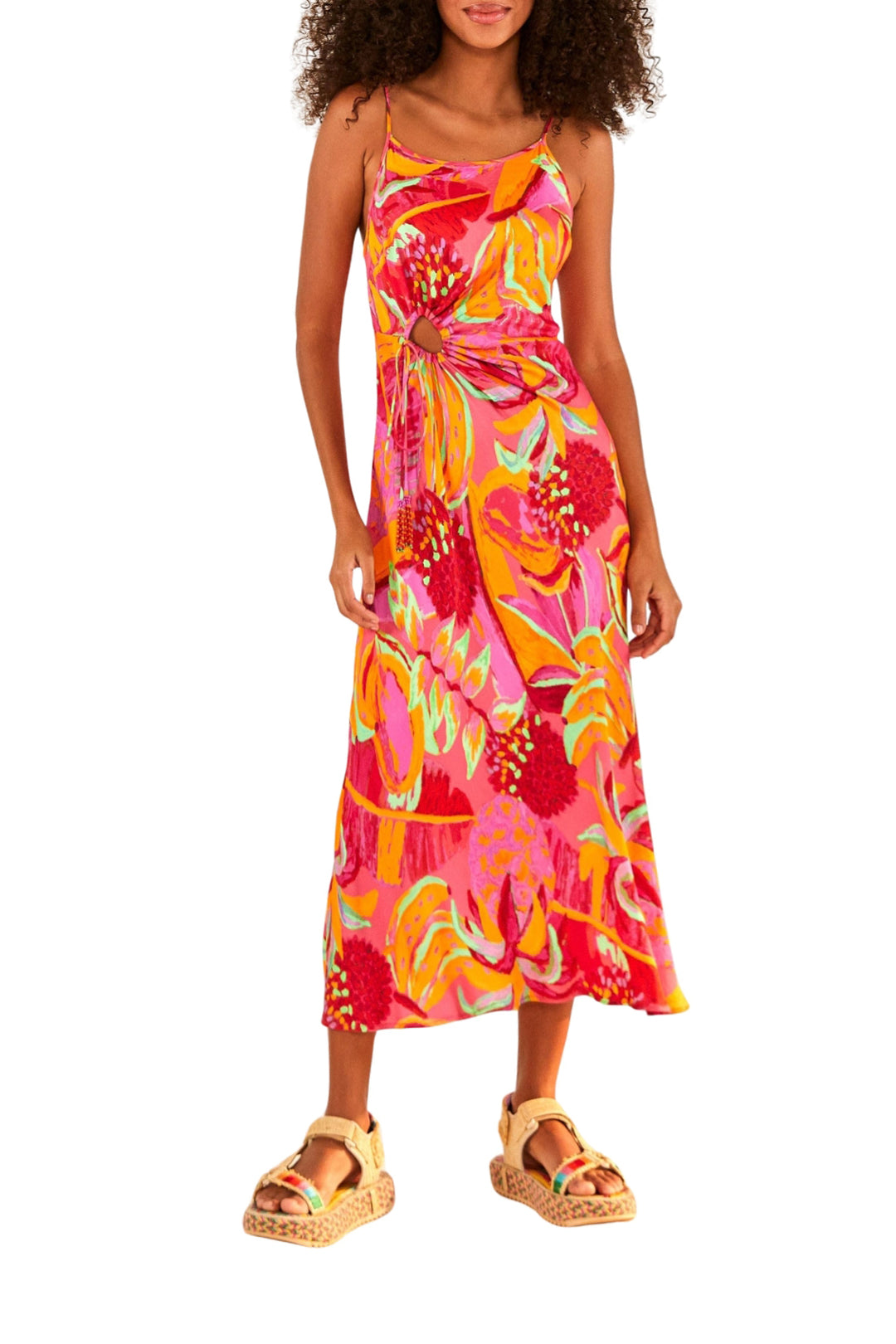 Robe midi Fruit Brush Cutout - Multicolore