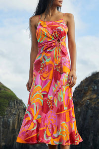Robe midi Fruit Brush Cutout - Multicolore