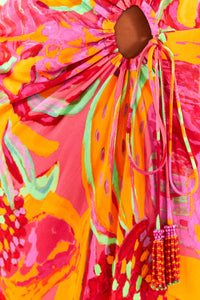 Robe midi Fruit Brush Cutout - Multicolore
