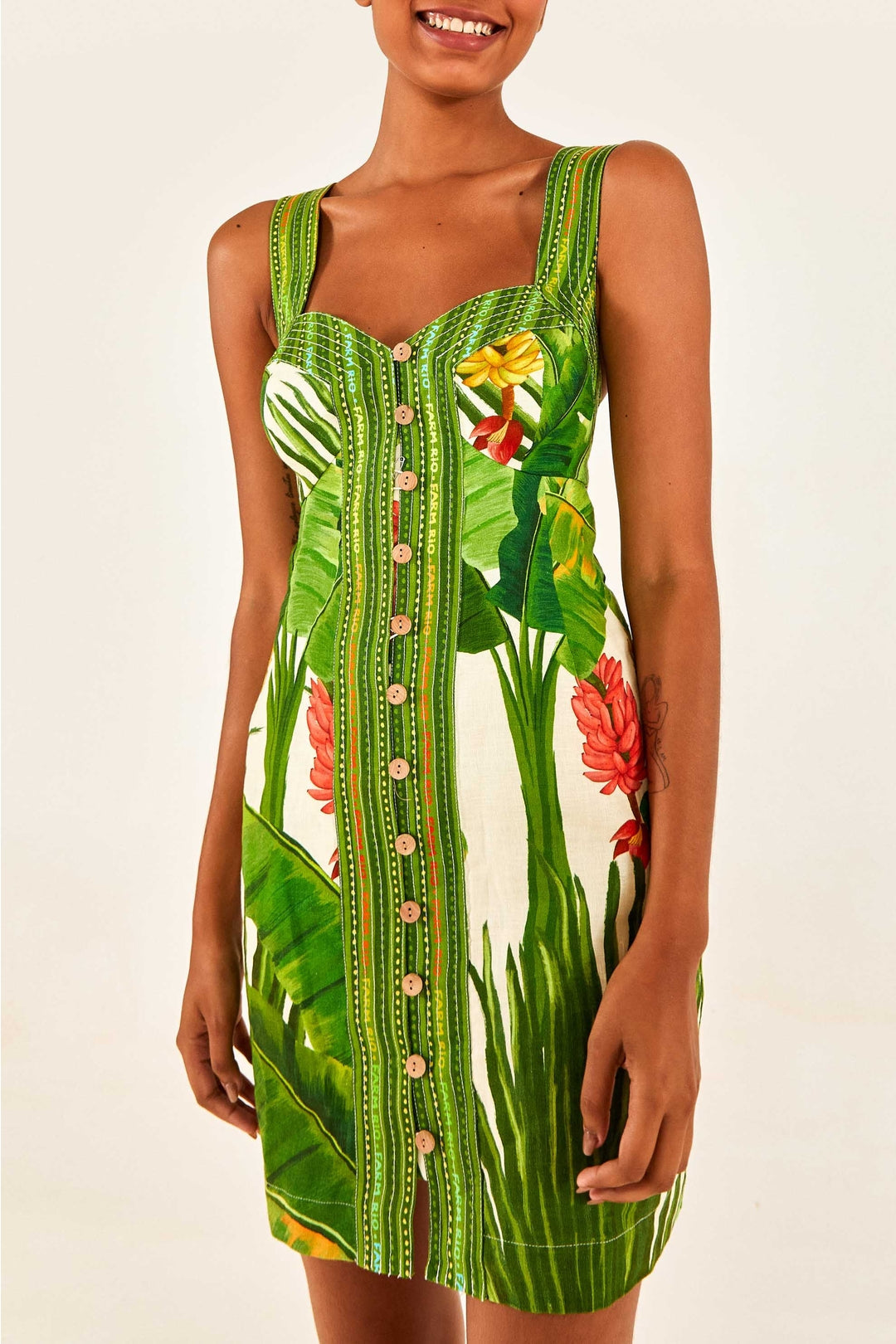 Robe courte Fresh Forest Écharpe en lin - Multicolore