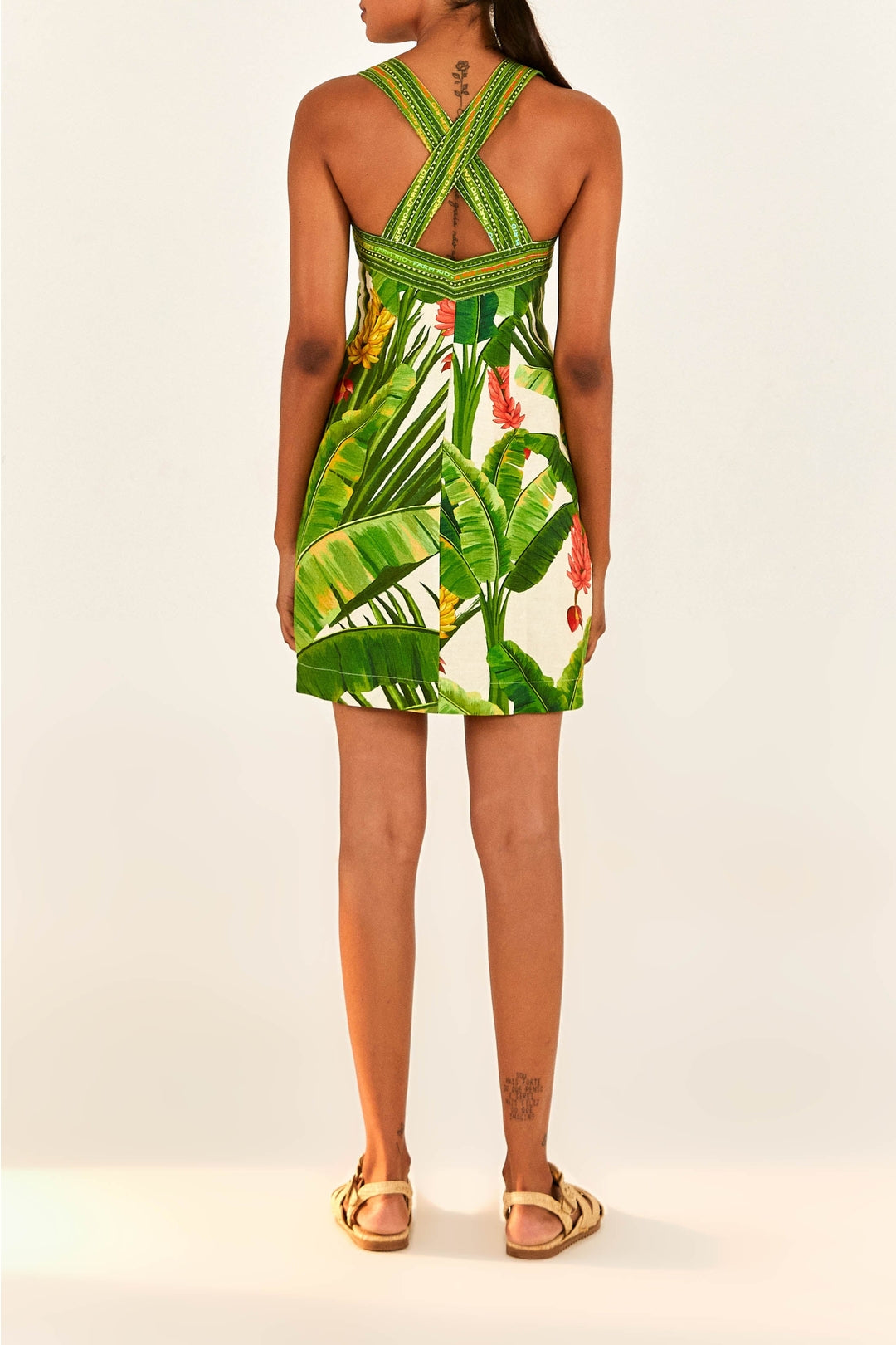 Robe courte Fresh Forest Écharpe en lin - Multicolore