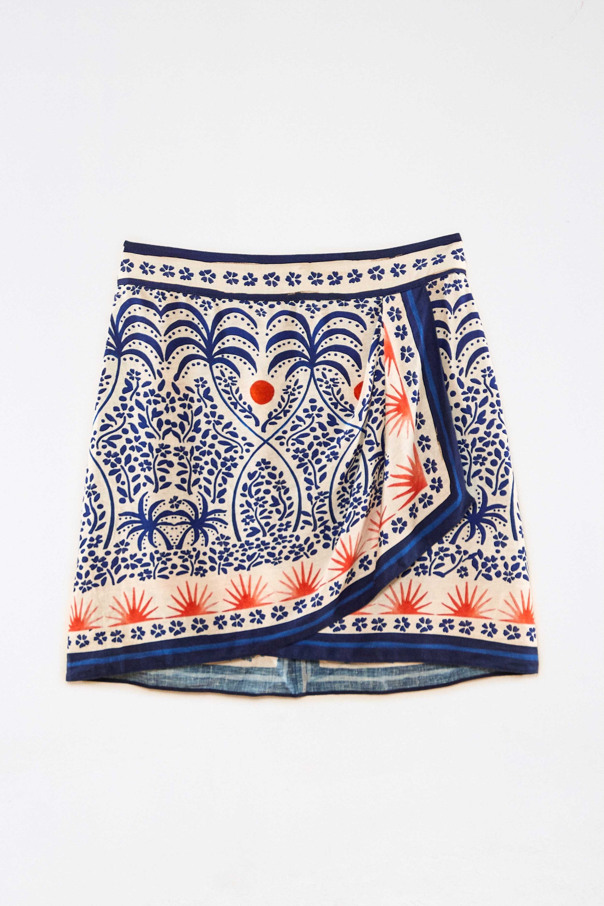 Mini jupe Afternoon Breeze en lin - Multicolore