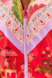 Coupe-vent zippé à motif - Multicolore