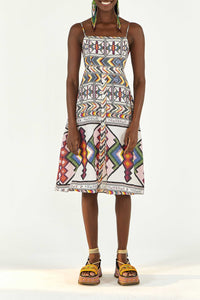 Robe midi Amulette en lin - Multicolore