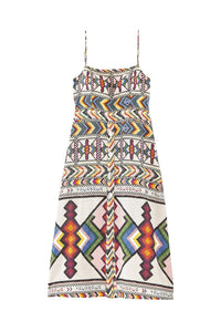 Robe midi Amulette en lin - Multicolore