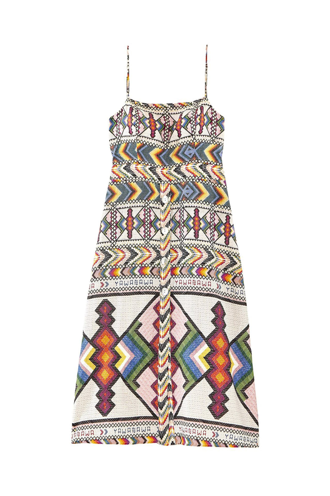 Robe midi Amulette en lin - Multicolore