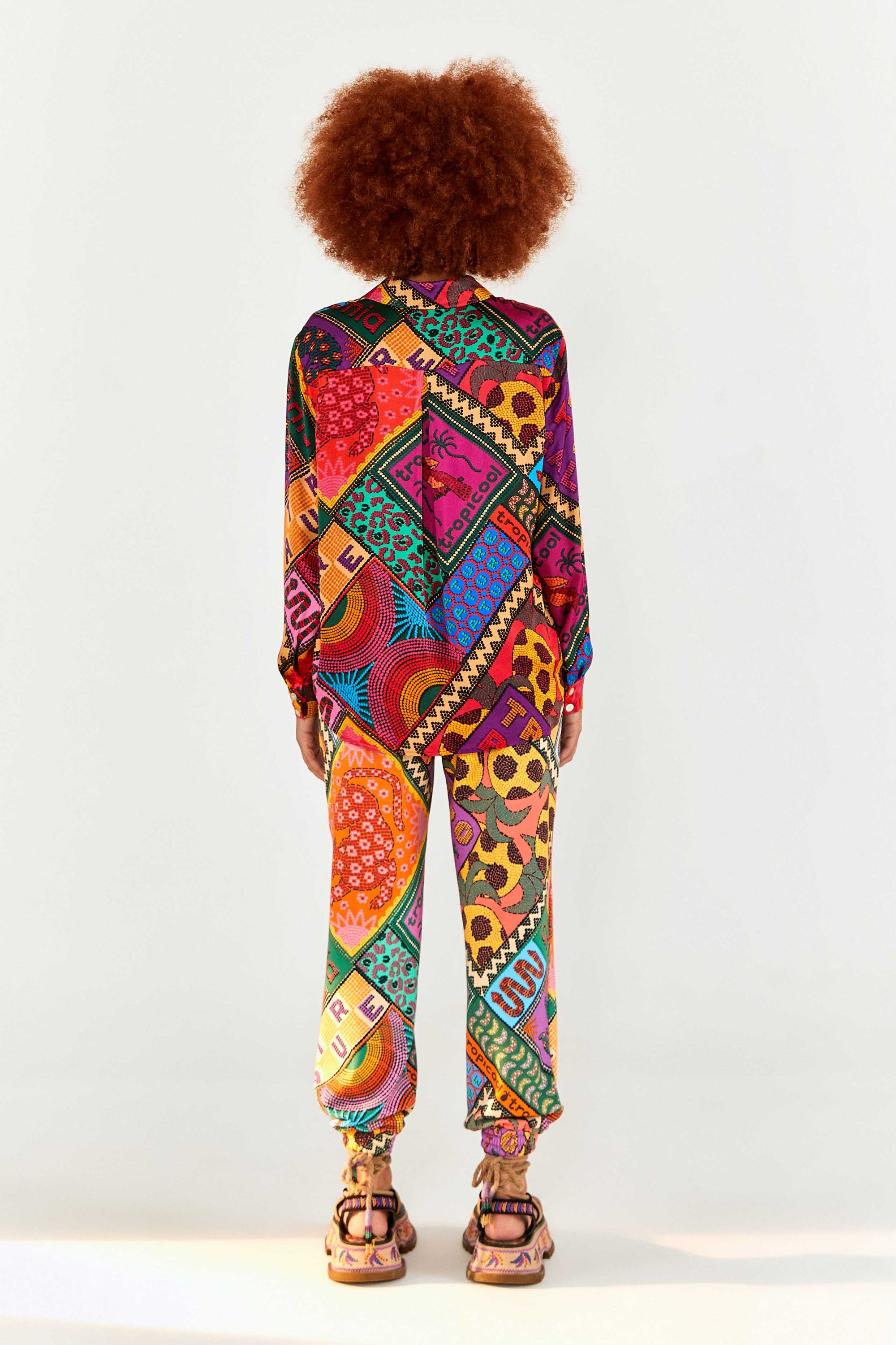 Chemise Dotted Patch Scarf - Multicolore