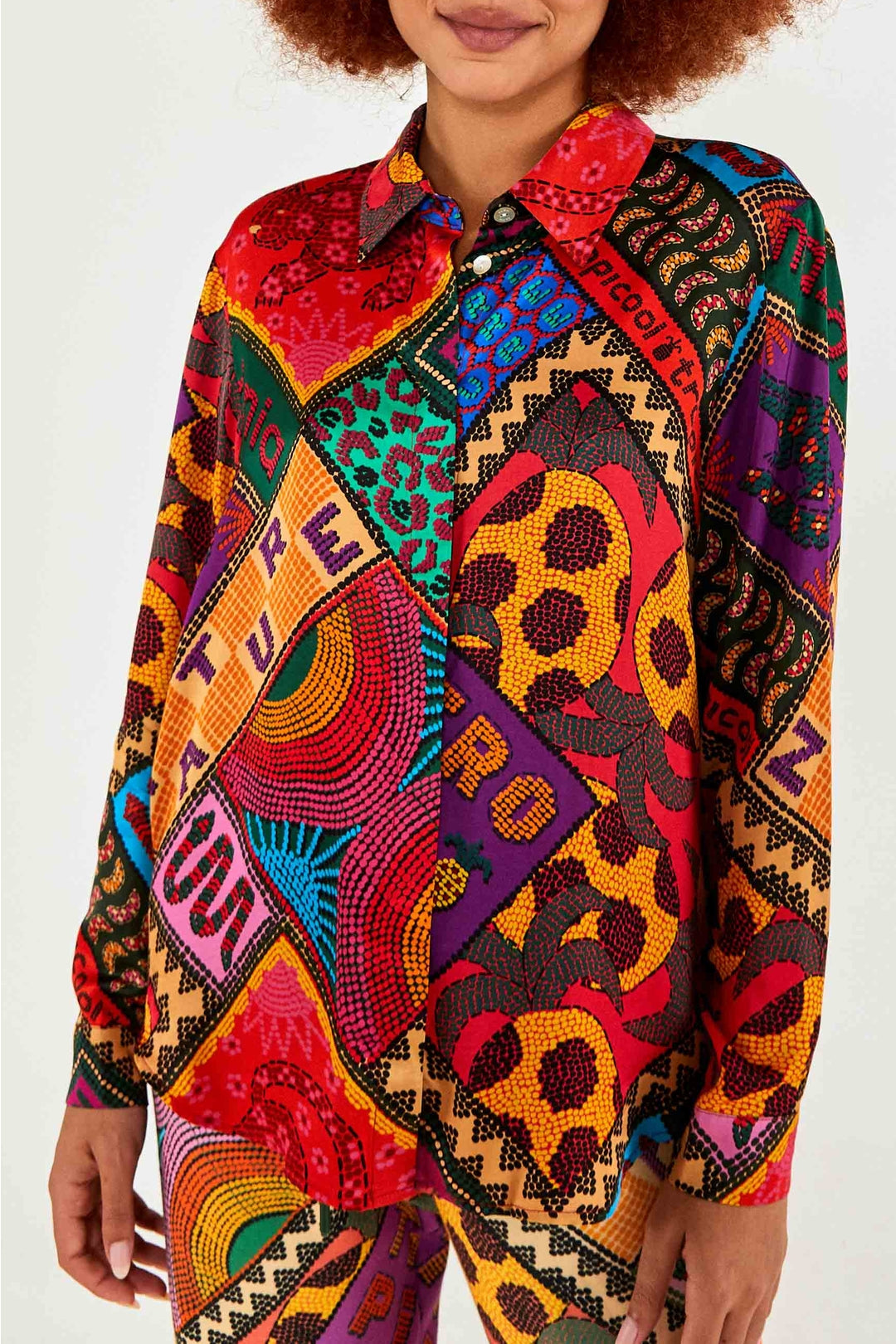 Chemise Dotted Patch Scarf - Multicolore