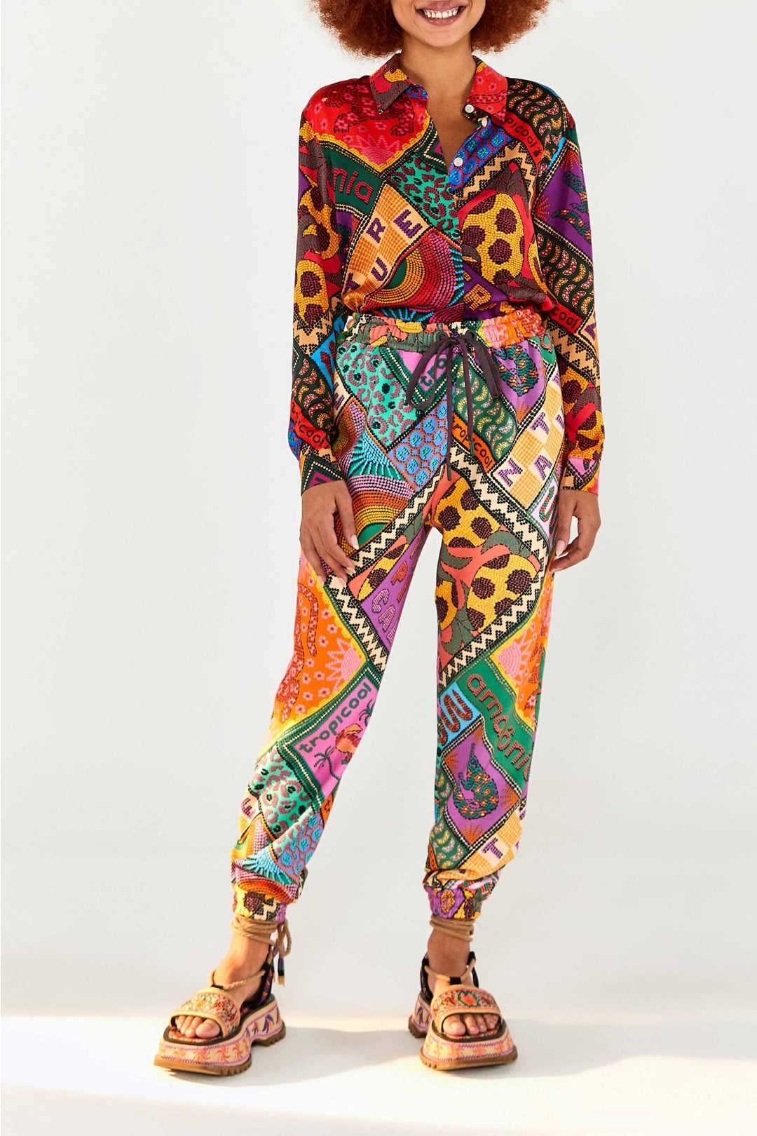 Chemise Dotted Patch Scarf - Multicolore