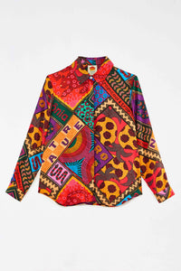 Chemise Dotted Patch Scarf - Multicolore