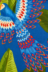 Robe courte Macaw en lin - Bleu
