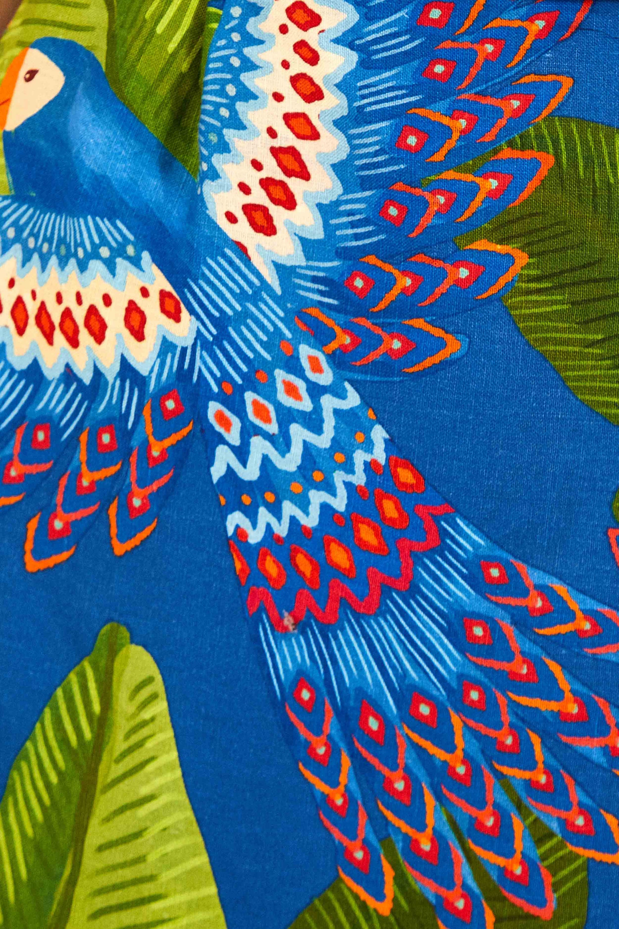 Robe courte Macaw en lin - Bleu