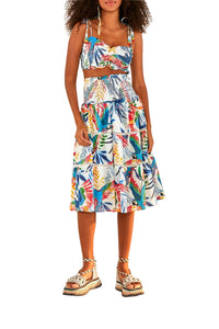 Jupe midi Vent Macaws en coton - Multicolore