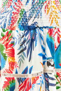 Jupe midi Vent Macaws en coton - Multicolore