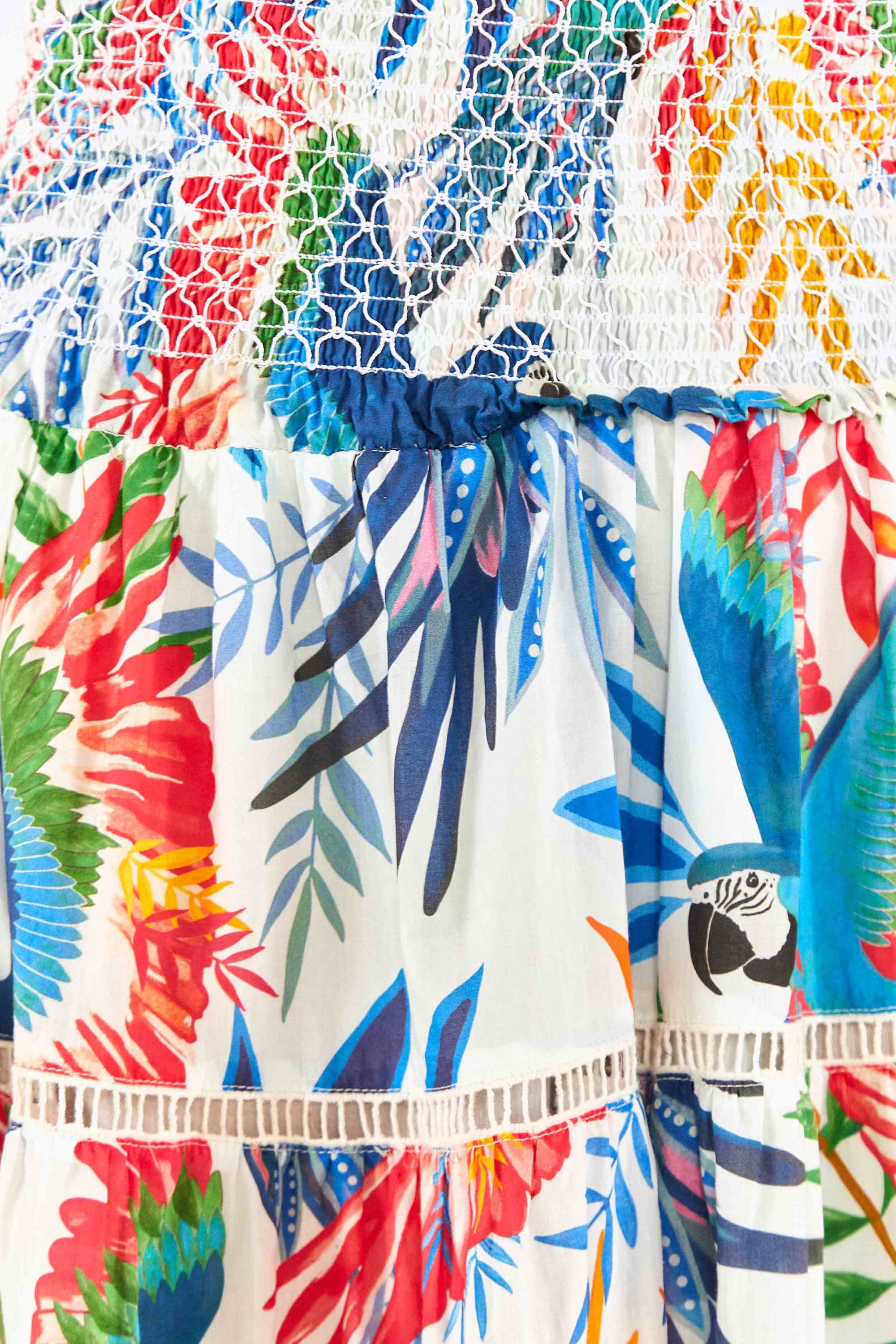 Jupe midi Vent Macaws en coton - Multicolore