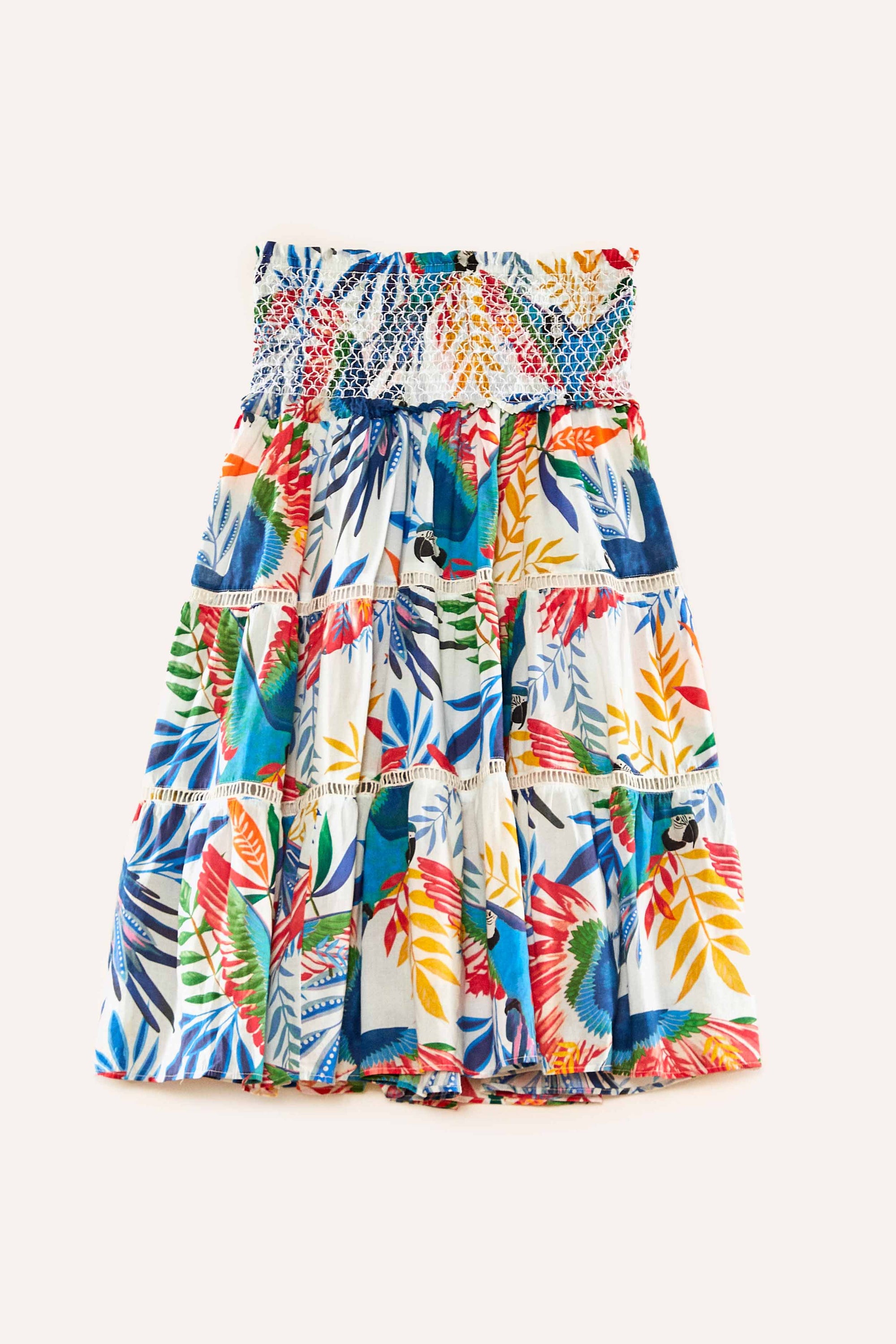 Jupe midi Vent Macaws en coton - Multicolore